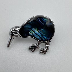 Vintage Pāua Muschel Kiwi Vogel Brosche Neuseeland Souvenir Pin Top Zustand