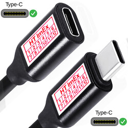 USB Typ-C Buchse auf C Stecker Kabel 4K 60Hz Adapter 1m für PC Computer Laptop