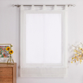 Transparent Raffrollo mit Schlaufen Raffgardine Voile Küchengardine Rollo Modern