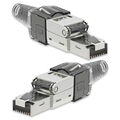 2x Netzwerkstecker CAT 7 Werkzeuglos RJ45 Netzwerk Stecker Verlegekabel Metall