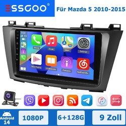 9" Für Mazda 5 CW 2010-2015 Android14 Autoradio GPS NAVI SAT WIFI BT KAM+6+128GB
