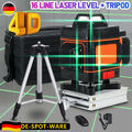4D Laser Level 16 Line Grün Licht 360°Selbstnivellierend Kreuzlinienlaser&Stativ