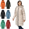 Marikoo Damen Steppmantel Winter Parka Jacke mit abnehmbarer Kapuze Kaltnäschen