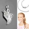 moderner Schutz Engel offenen Flügeln Anhänger Echt Silber 925 mit Kette wählbar