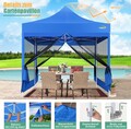 Pavillon Pavillion 3x3m Gartenpavillon Pop Up Faltbar mit 4 Seitenteilen Mesh,