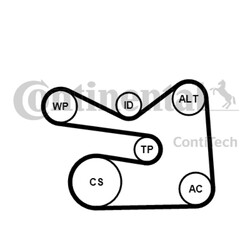 Wasserpumpe + Keilrippenriemensatz CONTINENTAL CTAM 6PK1733WP2 für VW GOLF AUDI