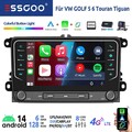 DAB+ Autoradio Android 14 6+128G Carplay GPS DSP 4G Für VW GOLF 5 6 Touran Caddy