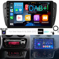 DAB+ 9'' Carplay Android 12 HIFI Autoradio BT SWC Navi GPS Für SEAT IBIZA MK4 6j