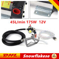 200W 45L/min Dieselpumpe Heizölpumpe Selbstansaugend Zapfpistole Ölpumpe PVC 12V