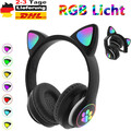 Bluetooth Katze Ohr Kopfhörer Gaming Headset Kopfhörer mit RGB Licht für Kinder.