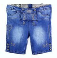 Shorts mit Knöpfen Gr. 58 Blau Herren Trachtenmode Jeans-Bermuda R-Ware Neu