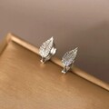Elegante 925 Silber Ohrringe Blatt Design mit Zirkonia – Glänzende Creolen Damen