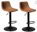 Hawthyhome Barhocker 2Er Set |Barstuhl Höhenverstellbar Mit Rückenlehne, Höhenve