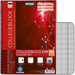 Stylex Collegeblock A4 80 Blatt gelocht Spiralblock Schreibblock Stylex Shop