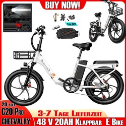 Klappbar Elektrofahrrad Cheevalry C16 20Zoll 48V 16AH E-City Bike 25KM/H 100KM