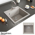 Bergström Granit Spüle Küchenspüle Einbauspüle Spülbecken 490x500mm Beige