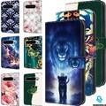Muster Leder Wallet Case Handy Hülle für Google Pixel 8 Pro 9 8 8a 7 7a 6 6a 5 4