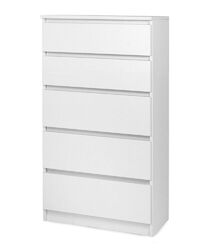 Schöne moderne Kommode mit 5 Schubladen Sideboard Anrichte Schrank Weiß Sonoma