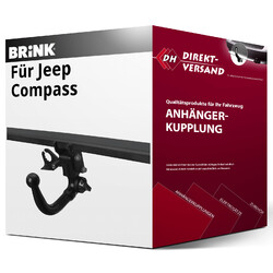 Für Jeep Compass Typ MP, MV (Brink) Anhängerkupplung abnehmbar neuKugelkopf abschließbar