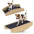 2-in-1 Hundewippe, Hunde Agility Wippe aus Holz, Hunde Agilitäts Rampe Naturholz