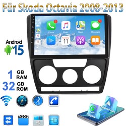 Autoradio Android 15 Carplay GPS Navi Für Skoda Octavia II 1Z3 1Z5 2008-2013 RDS