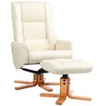 Relaxsessel mit Hocker, Fernsehsessel mit Liegefunktion, Wippfunktion, Schwarz