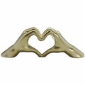 Gilde Hand Heart Dekoration Dekoobjekt Skulptur Herz Keramik Champagner H 11 cm