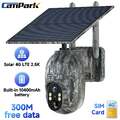2* 4G LTE PIR Wildkamera 2.5K Überwachungskamera PTZ Kamera SIM Karte Solarpanel