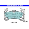 1x ORIGINAL® Ate 13.0470-4850.2 Bremsbelagsatz, Scheibenbremse Hinten, exkl.