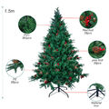 5/6/7 Ft Künstlicher Weihnachtsbaum Tannenbaum Lichterkette PVC mit 300 LED