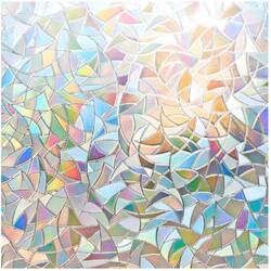 Fensterfolie Sichtschutz, Blickdicht, Regenbogen, 3D, UV-Schutz, DIY