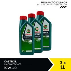 Castrol Magnatec 10W-40 A/B VW Renault MB Fiat ACEA A3/B4 3x1 Liter = 3 Liter