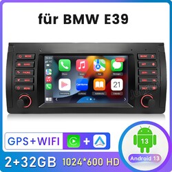 +DAB 7" 2+32G Android 13 Autoradio Apple CarPlay Für BMW 5er E39 M5 GPS Navi FM
