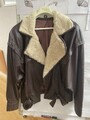 Lederblouson mit Lammfellkragen Gr.L - Dunkelbraun Damenjacke