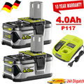 2x Für Ryobi Akku 18V 4Ah HP Lithium ONE+ Plus RB18L50 P108 Batterie /Ladegerät