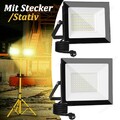 Baustrahler LED Fluter mit Stecker / Stativ Arbeitsleuchte Scheinwerfer Strahler