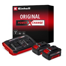 Einhell Power X-Change Starter Kit: 2x 4,0 Ah Akkus & Twincharger für Effizienz