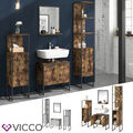 Badspiegel Hochschrank Midischrank Unterschrank Loft Badmöbel Set Fyrk Vicco