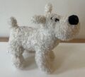 Herge Moulinsart Blech-STEHEND SCHNEEBEDECKT-weißer Hund-Original Plüschtier - sehr guter Zustand - (klein)