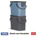ROTHO Recycling Müllsystem 2 tlg. ALBULA stapelbare Abfalleimer Müllsammler