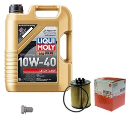 MAHLE Ölfilter 5 L LIQUI MOLY 10W-40 Leichtlauf passend für Opel Corsa C F08 F68