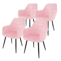 4er Esszimmerstühle Wohnzimmerstühle Stuhl aus Samt Küchenstuhl Set Rosa