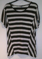 Schwarz/weiß breit gestreiftes Shirt Kurzarm von STREET ONE Gr. 34