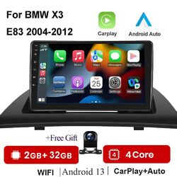 2+32G Carplay Android 13 Für BMW X3 E83 2004-12 Autoradio GPS Navi WIFI RDS+KAM