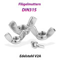 Flügelmuttern Edelstahl DIN 315 A2 V2A rostfrei Muttern Flügelmutter M3 bis M12