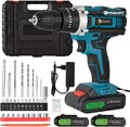 3 in 1 Akku-Schlagbohrschrauber 21V Akkuschrauber Set Mit 2 3,0Ah Akku + Koffer