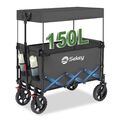 150KG Bollerwagen Faltbar mit Dach Klappwagen mit Bremse Handwagen Offroad Grau