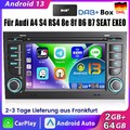 DAB+ 64G Android Autoradio CarPlay GPS Navi BT für Audi A4 SEAT EXEO 8E 8F B6 B7