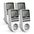 ANSMANN digitale Zeitschaltuhr, LCD-Display, 3680W, 10 Schaltzeiten - 4 Stück