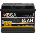 BSA AGM Batterie 12V 65Ah 700A Autobatterie Start-Stop Starterbatterie VRLA 60Ah